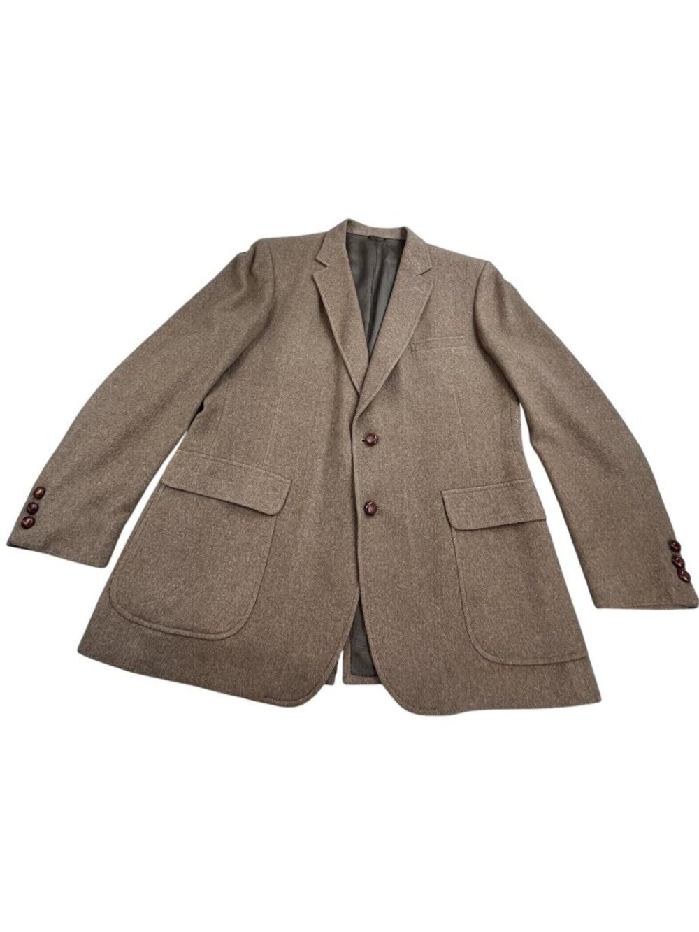 Vintage American Craftsmen Blazer Mens 46 Brown Camel Hair Sport Coat USA Made